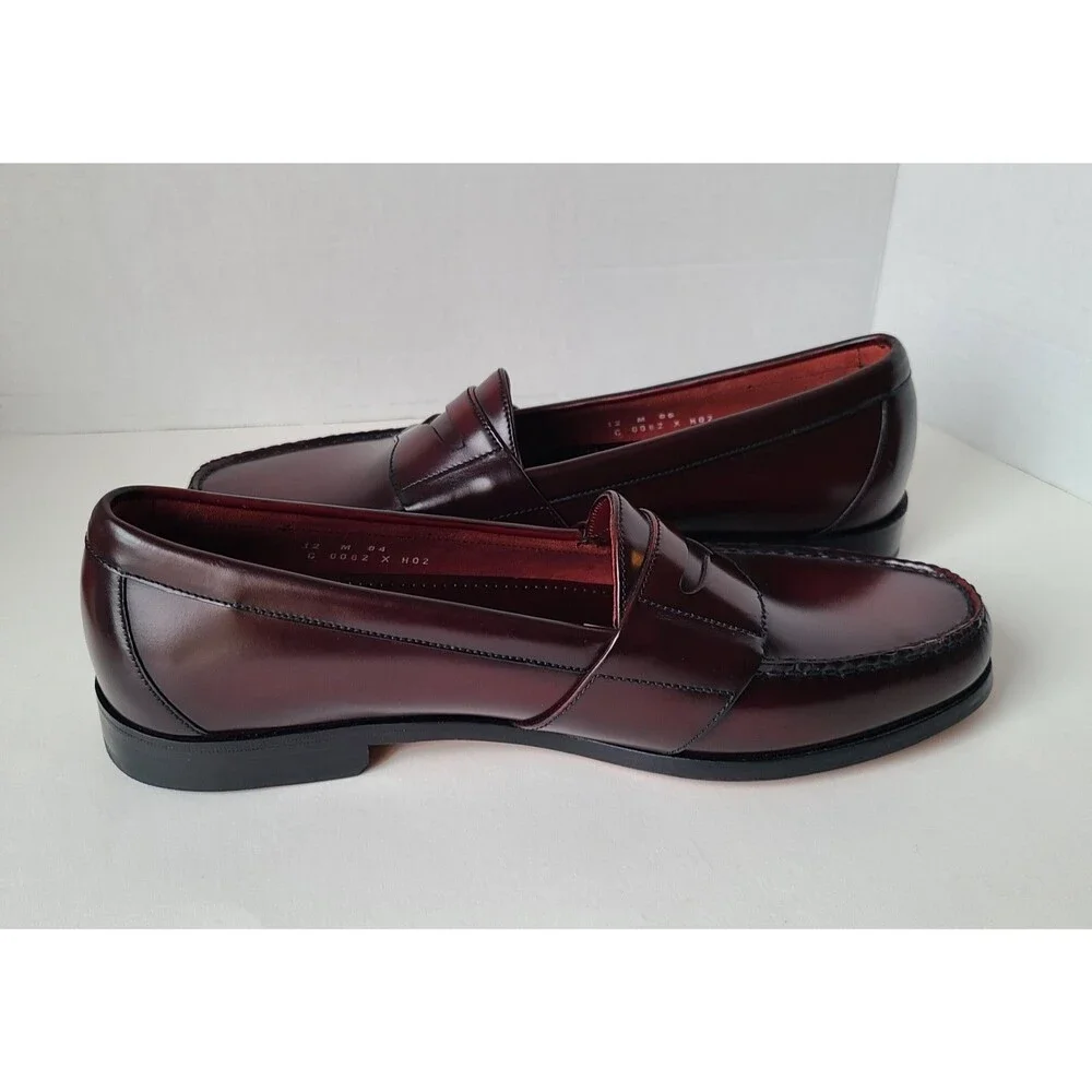 Cole Haan City Penny Loafers Men's 12 M Burgundy Leather Dress Shoes NWOB